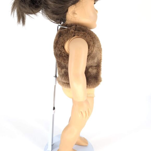 Toys"R"Us Dark Brown Fuzzy Doll Vest / Sleeveless Winter Coat for 18" Dolls GUC - Picture 2 of 9